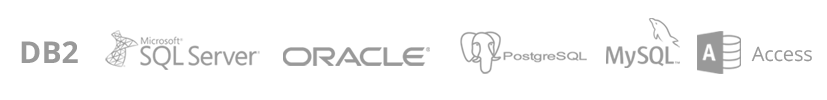 DB2, SQL Server, Oracle, PostgreSQL, MySQL, Access